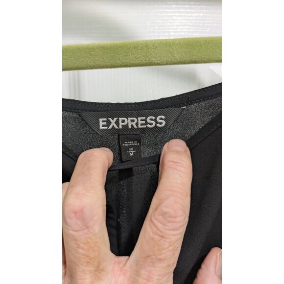 Express Sleeveless Top Womens Medium Black Asymmetrical Whimsigoth Witchy Dark - Picture 3 of 9